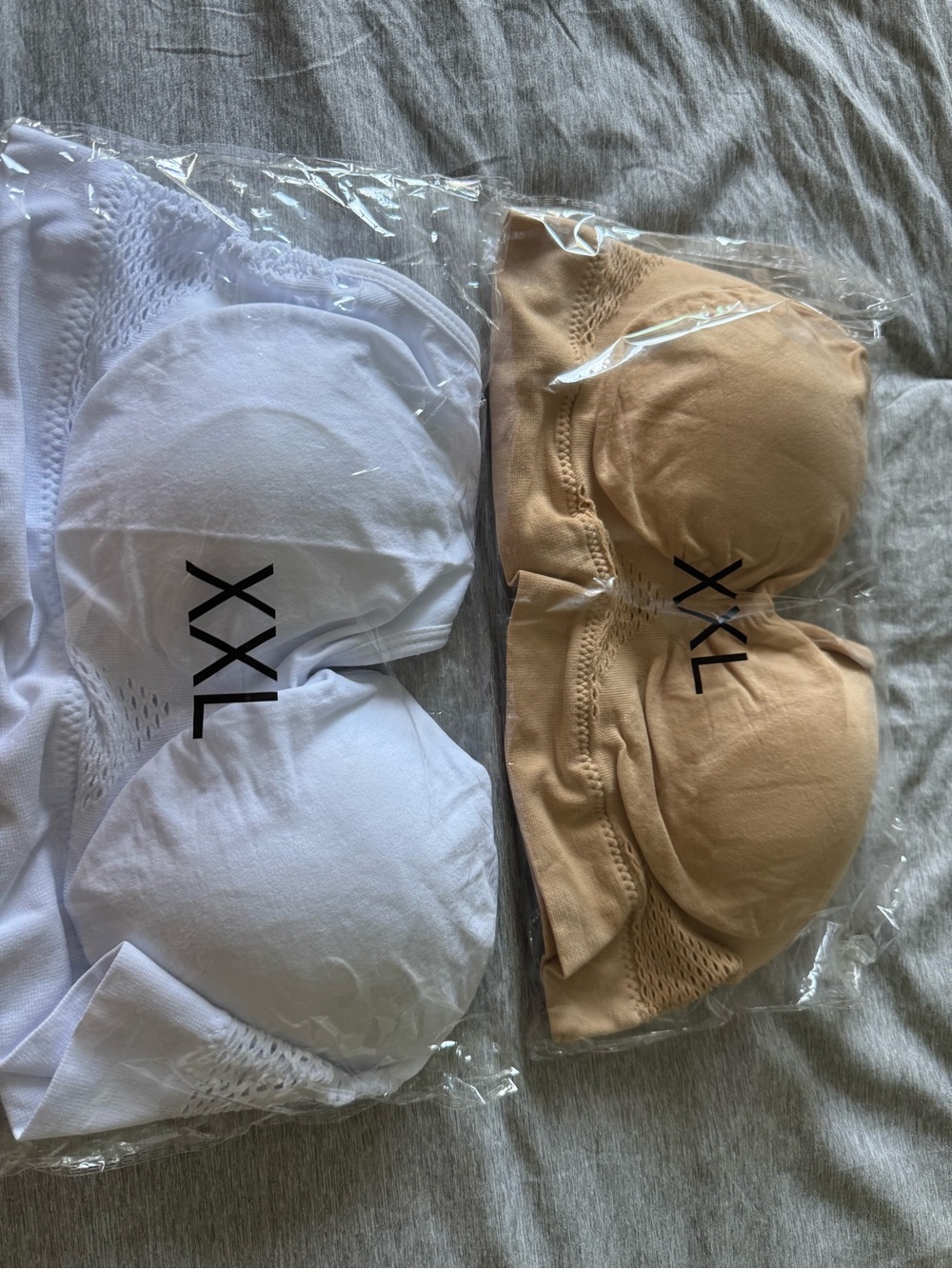 Seamless Bandeau Bras - White & Nude